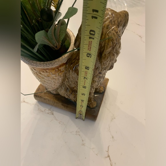 Glazed Ceramic Cocker Spaniel Faux Flower Vase (minor chip) 11x7x5” - Picture 14 of 14